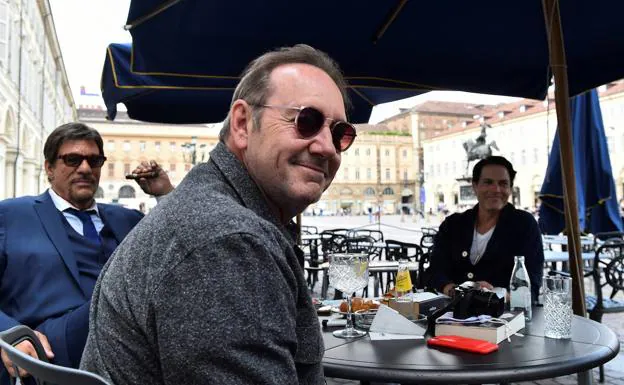 Kevin Spacey during a recent visit to Turin to participate briefly in an Italian film.