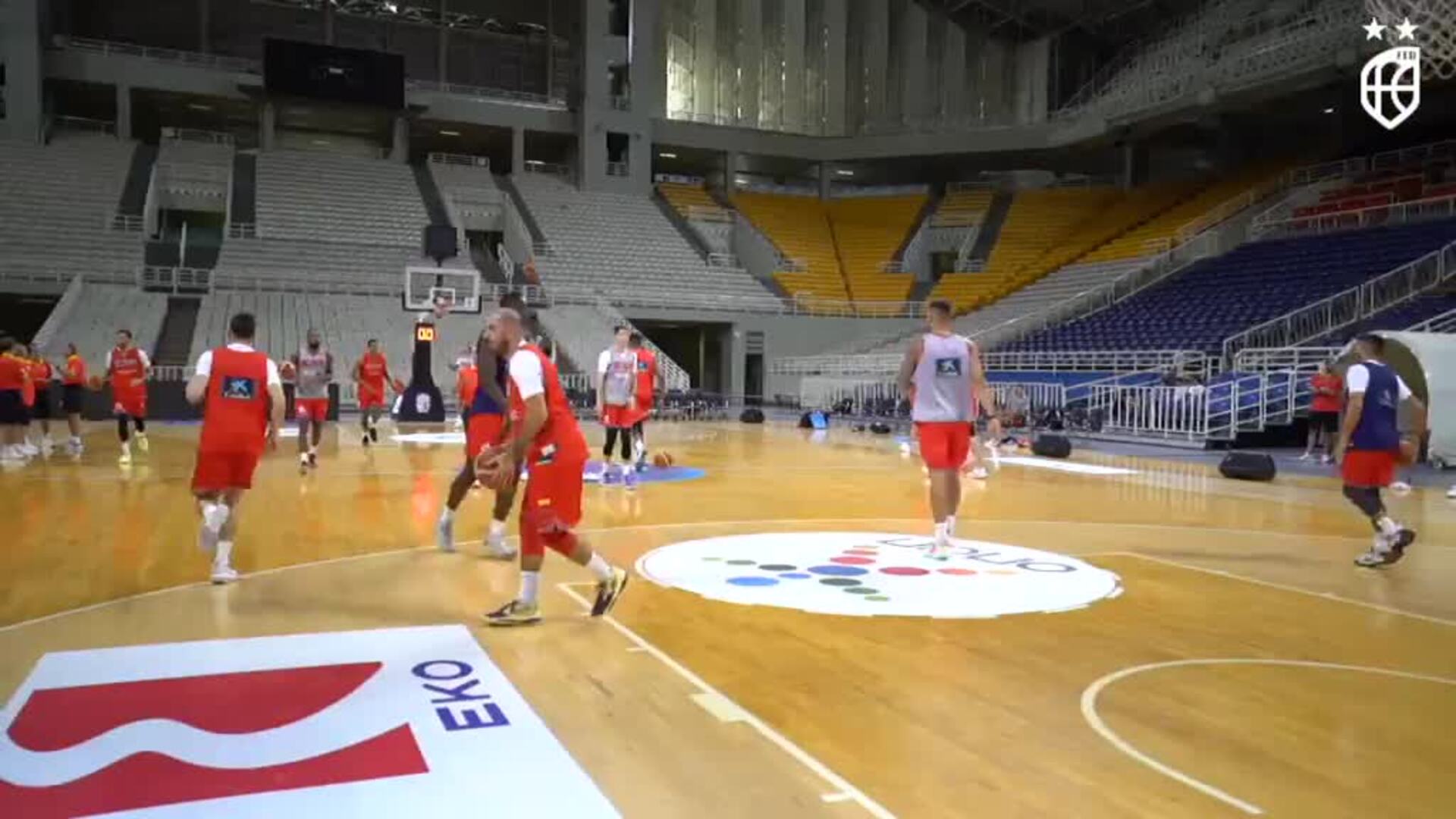 Entrenamiento de la selección de baloncesto en Atenas horas antes del Entrenamiento de la selección de baloncesto en Atenas horas antes del